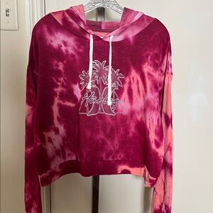 Hurley Women’s Red and Pink Tie-Dye Hoodie